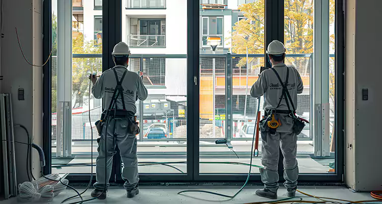 Patio Door Glass Replacement with Built-In Blinds in Poinciana, FL